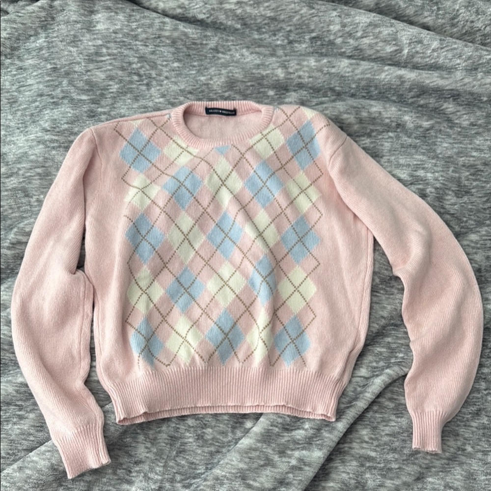 Pink Argyle Sweater